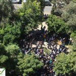 تصویر+ تجمع دانشجویان شریف در اعتراض به از بین بردن هزینه سنوات تحصیلی