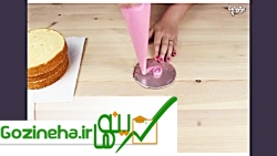 آموزش تزئین کیک به شکل گل رز