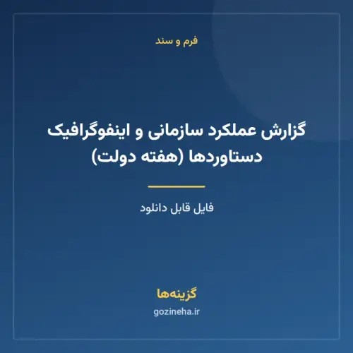 جلد فایل گزارش عملکرد سازمانی و اینفوگرافیک دستاوردها (هفته دولت)