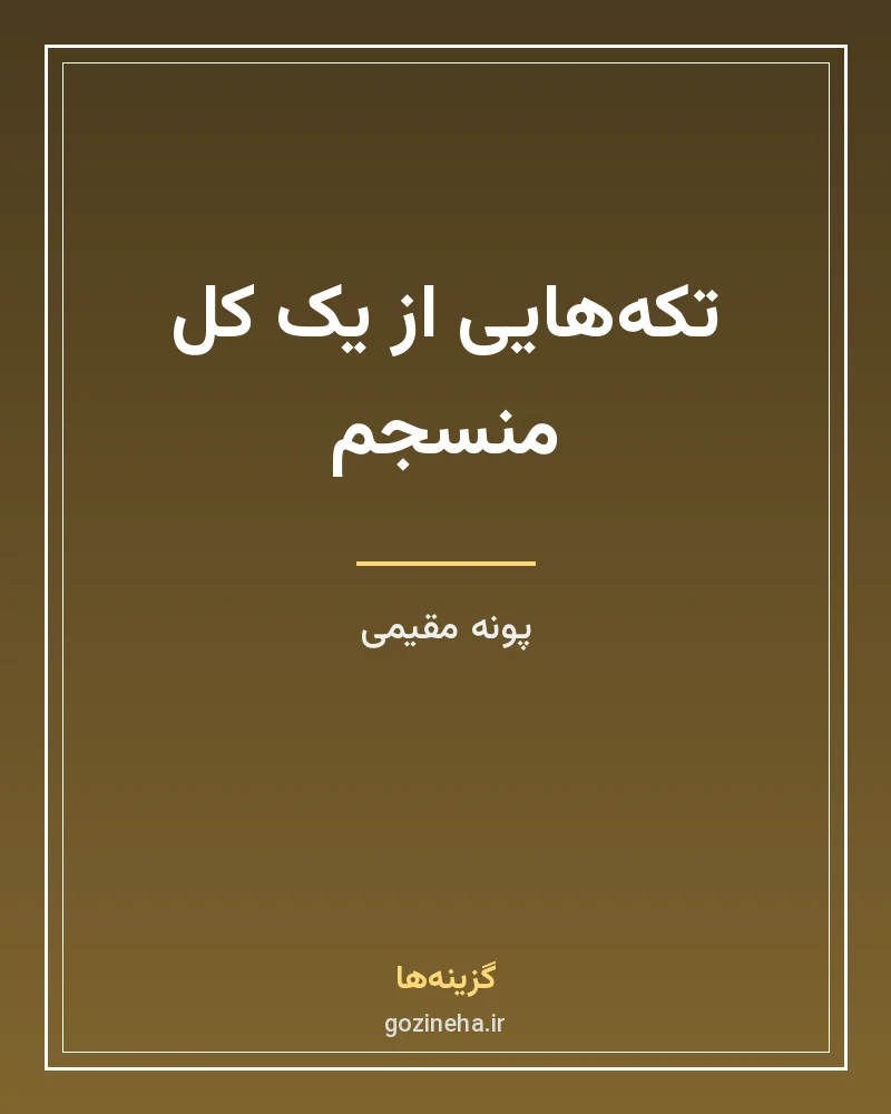 جلد فایل کتاب تکه‌هایی از یک کل منسجم پونه مقیمی (PDF)